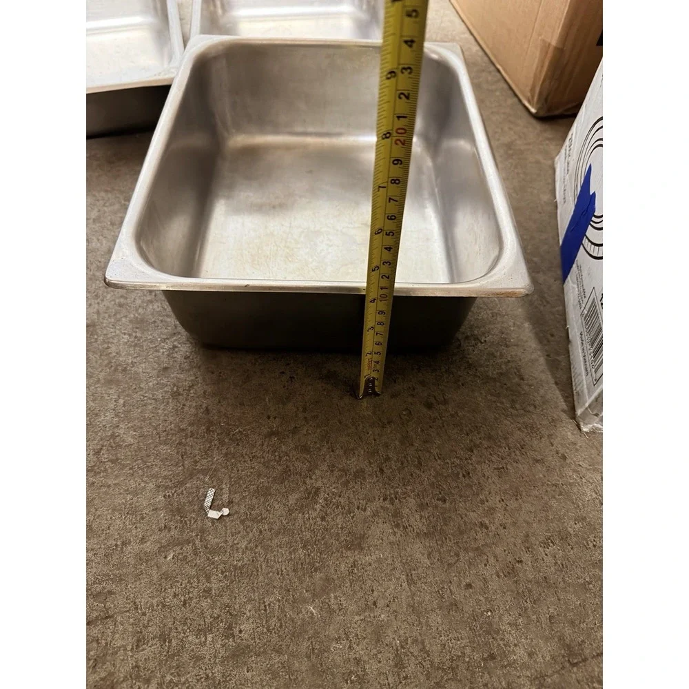 Lot of 3 Stainless Steel Steam Table Food Pans Restaurant Commercial‎ Used